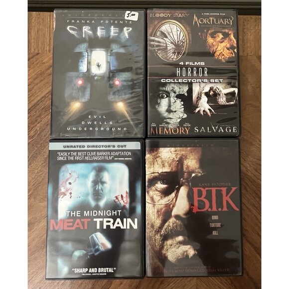 Lot 4 Horror Terror Haunting's Scary Movies DVD Red Dragon Creep BTK & Derailed - Picture 3 of 3